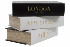 Countryfield Opbergbox Book New York,Paris,Londen set van 3 –L27B18H7CM