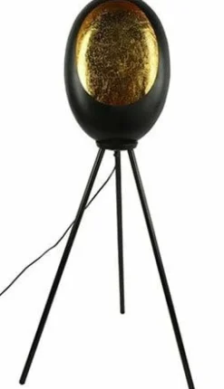 Countryfield Staande lamp E27 Eggy zwart goud