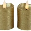 Countryfield Stompkaars rustiek Ø 5 cm Led Lyon goud set van 2