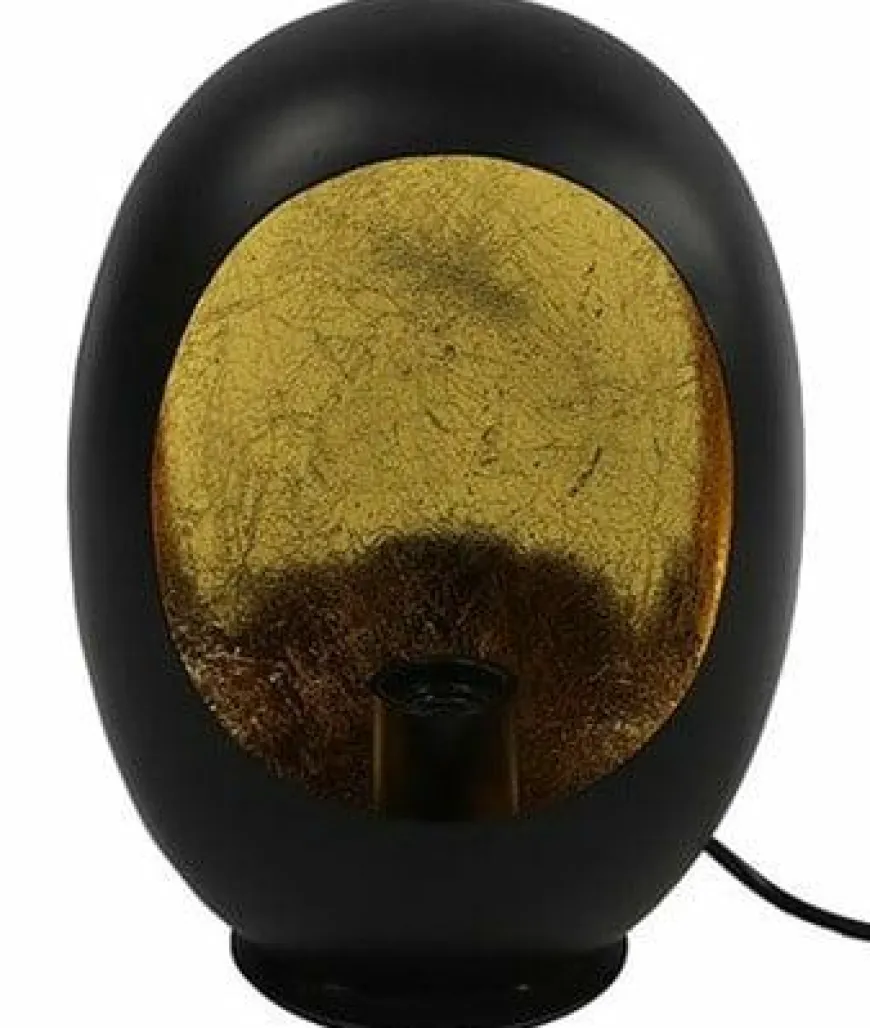 Countryfield Tafellamp E27 Eggy zwart goud groot
