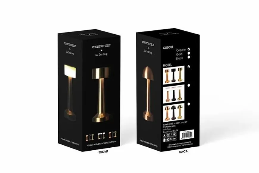 Countryfield Tafellamp Lampa goud / wit oplaadbaar