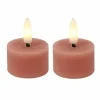 Countryfield Theelicht rustiek Ø4CM LED Lyon roze - set van 2