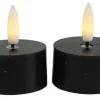 Countryfield Theelicht rustiek Ø4CM LED Lyon zwart - set van 2