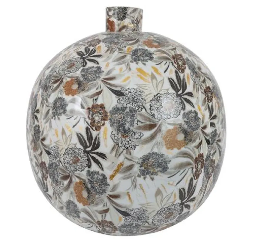 Countryfield Vaas Peony L bruin/wit rond