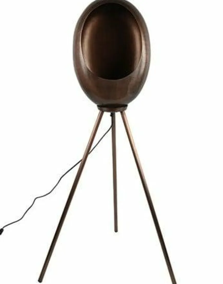 Countryfield Vloerlamp E27 Eggy antiek koper