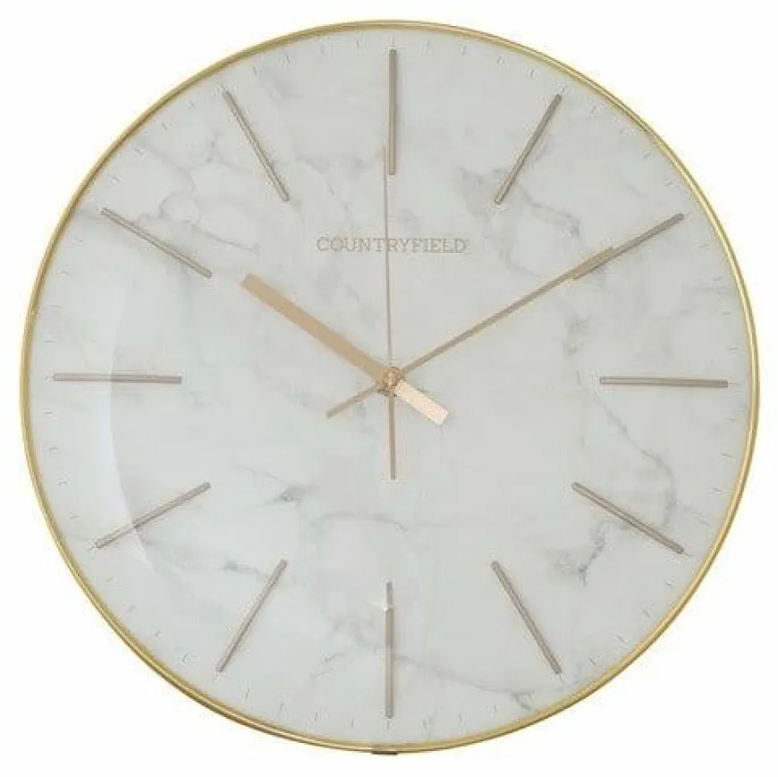 Countryfield Wandklok Bellamy wit marmer Ø 35 cm