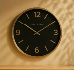 Countryfield Wandklok Copper L zwart / goud Ø 50 cm