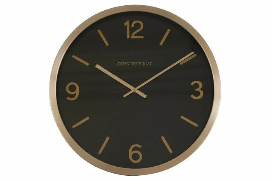 Countryfield Wandklok Copper L zwart / goud Ø 50 cm