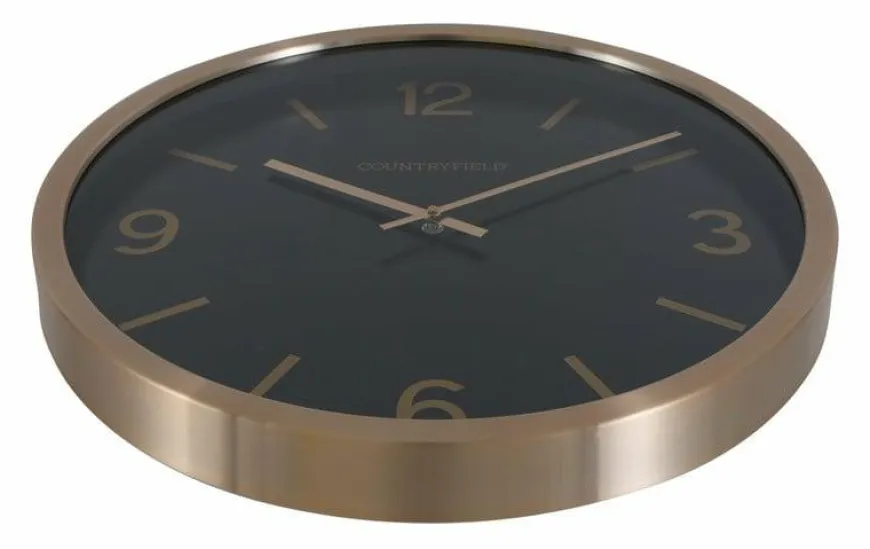 Countryfield Wandklok Copper L zwart / goud Ø 50 cm
