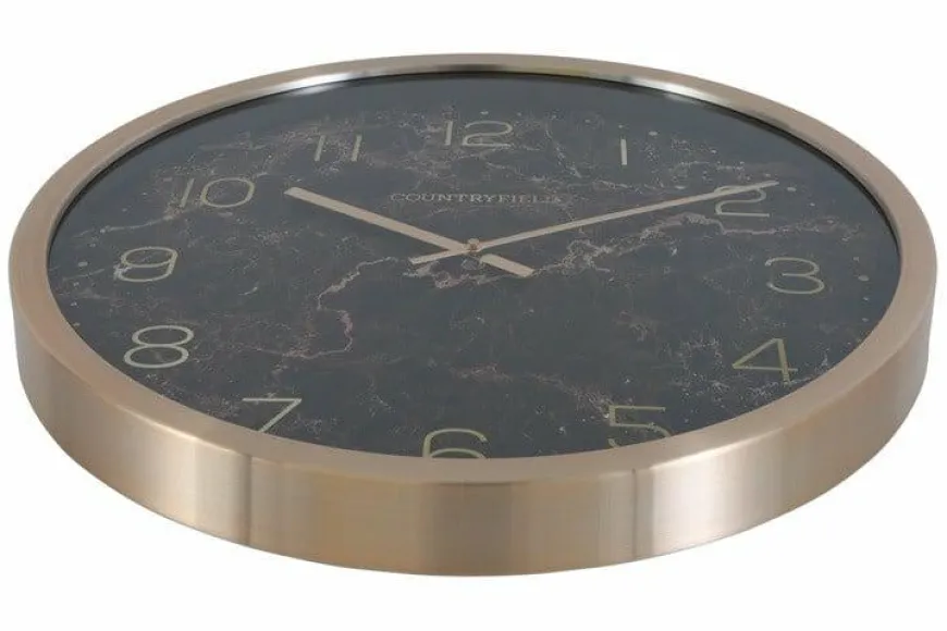 Countryfield Wandklok Copper M goud/bruin marmer Ø 40 cm