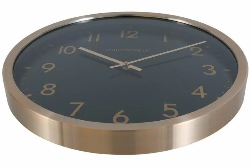 Countryfield Wandklok Copper M zwart goud Ø 40 cm