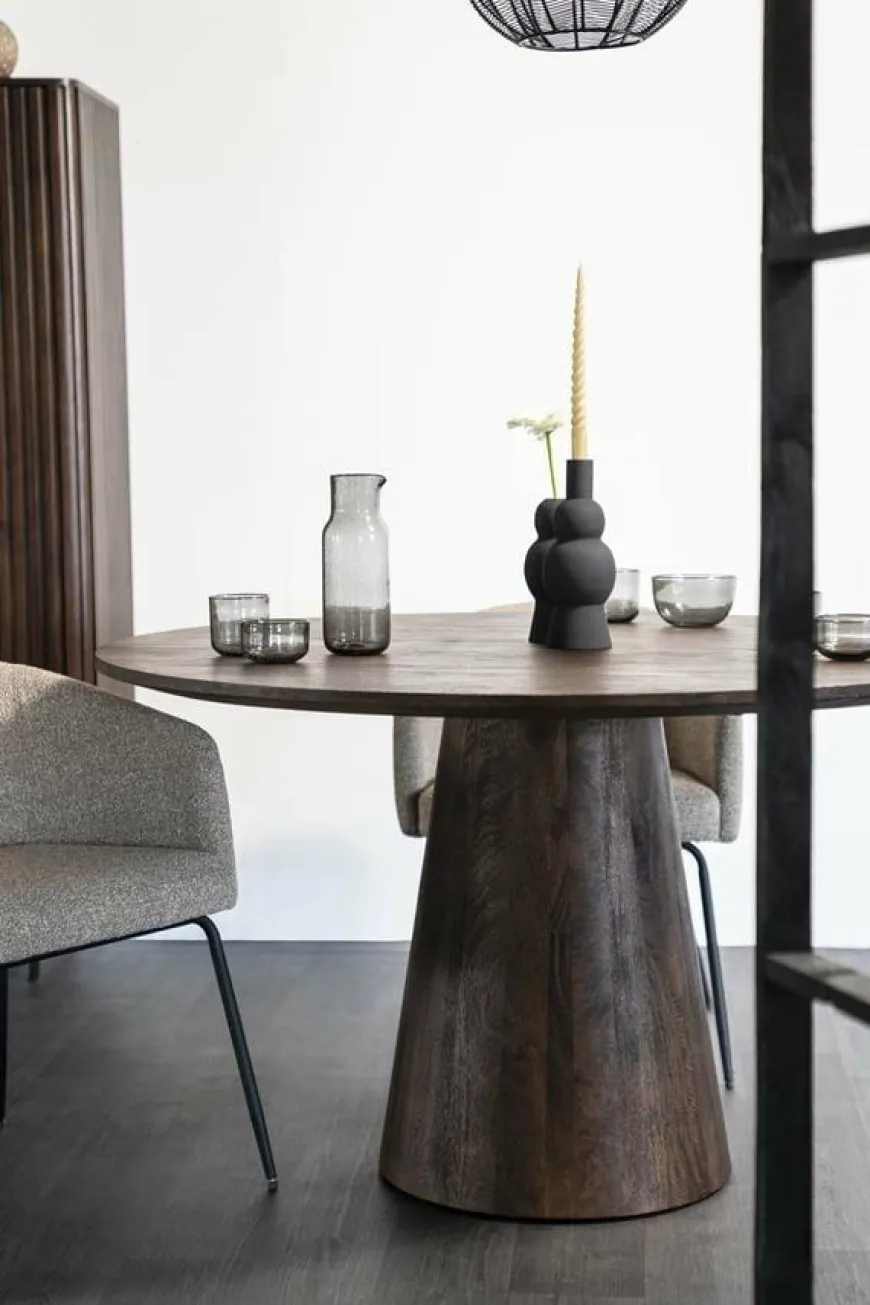 Eleonora Eettafel Aron rond 130 - bruin