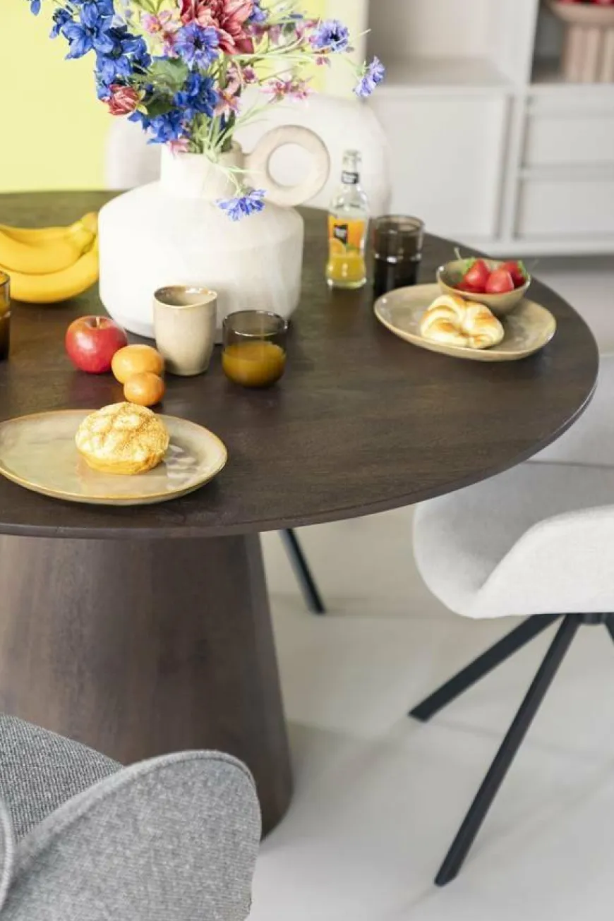 Eleonora Eettafel Aron rond 130 - bruin