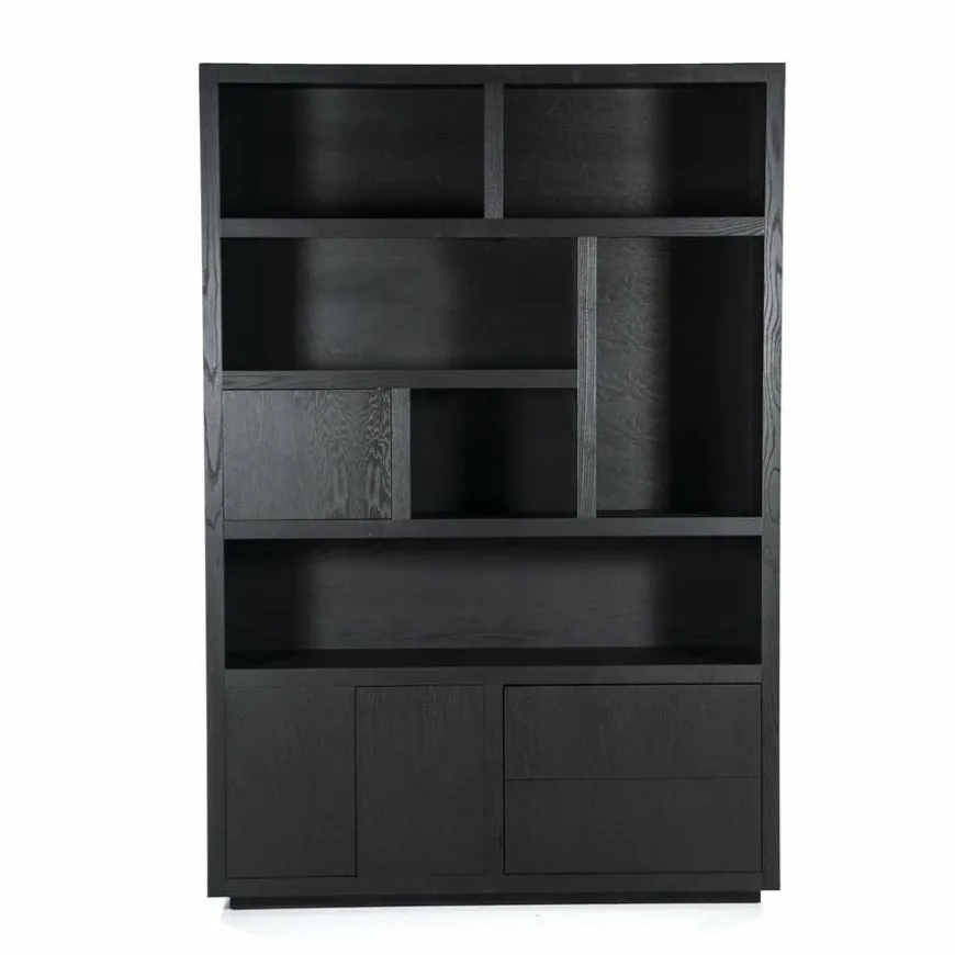 Eleonora Kabinet Helsinki 150x220cm 2-delig 3-drs. 2 laden - zwart