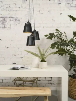 Good&Mojo Hanglamp Amazon recycled autoband met 1 kap zwart S