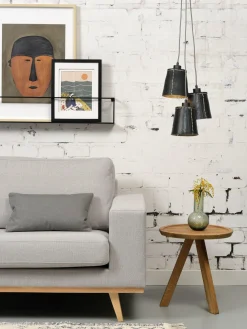 Good&Mojo Hanglamp Amazon recycled autoband met 3 kappen zwart S