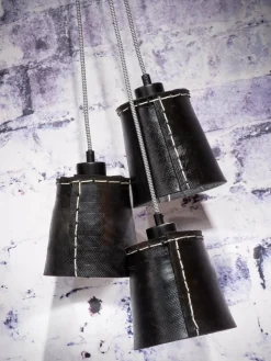 Good&Mojo Hanglamp Amazon recycled autoband met 3 kappen zwart S