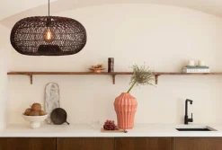 Good&Mojo Hanglamp Arizona bamboe ø70 burgundy L