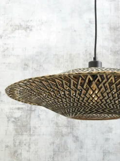 Good&Mojo Hanglamp Bali bamboe 44 x 12 cm zwart naturel S