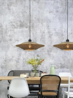 Good&Mojo Hanglamp Bali bamboe 44 x 12 cm zwart naturel S