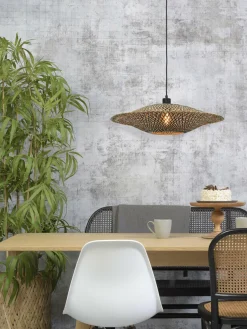 Good&Mojo Hanglamp Bali bamboe 60 x 15 cm zwart/naturel M