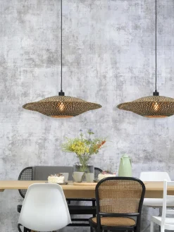 Good&Mojo Hanglamp Bali bamboe 60 x 15 cm zwart/naturel M