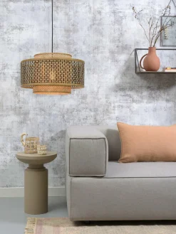 Good&Mojo Hanglamp Bhutan bamboe Ø 50 cm zwart naturel S