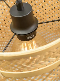 Good&Mojo Hanglamp Bhutan bamboe Ø 50 cm zwart naturel S
