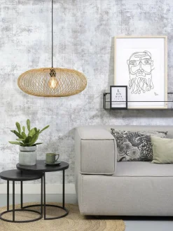 Good&Mojo Hanglamp Cango bamboe ellips dia.60x25cm naturel