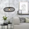 Good&Mojo Hanglamp Cango bamboe ellips dia.60x25cm zwart