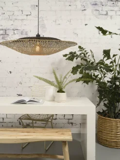 Good&Mojo Hanglamp Kalimantan bamboe plat Ø87 L