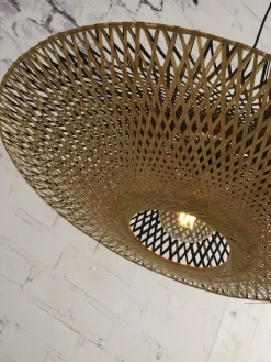 Good&Mojo Hanglamp Kalimantan bamboe plat Ø87 L