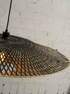 Good&Mojo Hanglamp Kalimantan bamboe plat Ø87 L
