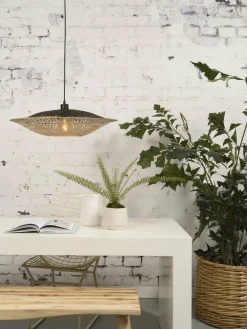 Good&Mojo Hanglamp Kalimantan bamboe plat Ø44 S