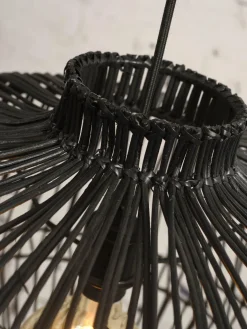 Good&Mojo Hanglamp Madagascar rotan dia.60xh.50cm zwart