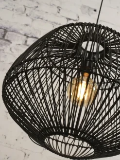 Good&Mojo Hanglamp Madagascar rotan dia.60xh.50cm zwart
