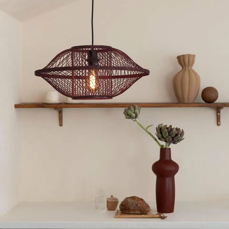 Good&Mojo Hanglamp Maui bamboe burgundy S