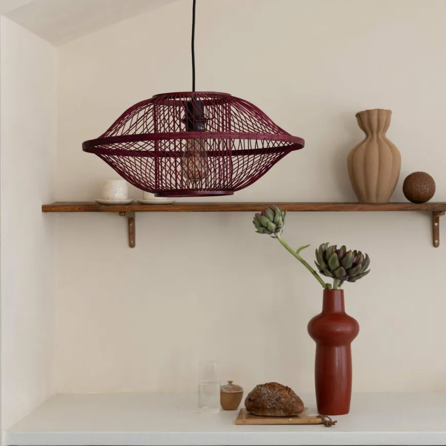 Good&Mojo Hanglamp Maui bamboe burgundy S