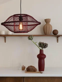 Good&Mojo Hanglamp Maui bamboe burgundy S