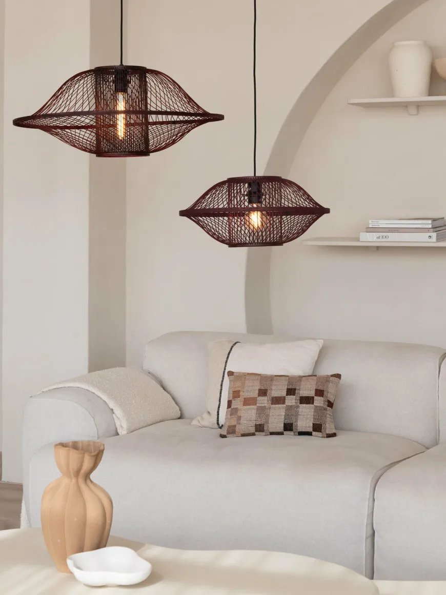 Good&Mojo Hanglamp Maui bamboe burgundy S
