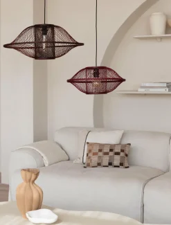 Good&Mojo Hanglamp Maui bamboe ø70xh.30cm burgundy L