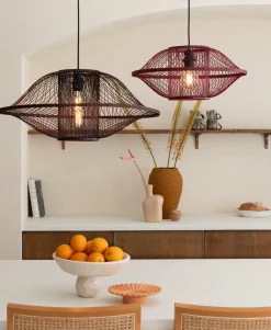 Good&Mojo Hanglamp Maui bamboe ø70xh.30cm burgundy L