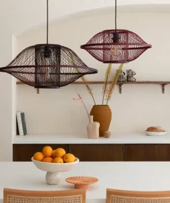 Good&Mojo Hanglamp Maui bamboe ø70xh.30cm burgundy L
