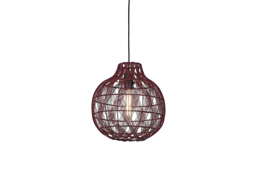 Good&Mojo Hanglamp Mendoza bamboe ø35xh.35cm burgundy S