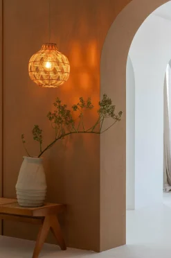Good&Mojo Hanglamp Mendoza bamboe/kap ø35xh.35cm naturel. S
