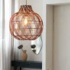 Good&Mojo Hanglamp Mendoza bamboe/kap ø35xh.35cm nat/burgundy. S