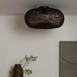 Good&Mojo Plafondlamp Arizona bamboe ø50 burgundy S