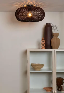 Good&Mojo Plafondlamp Arizona bamboe ø50 burgundy S