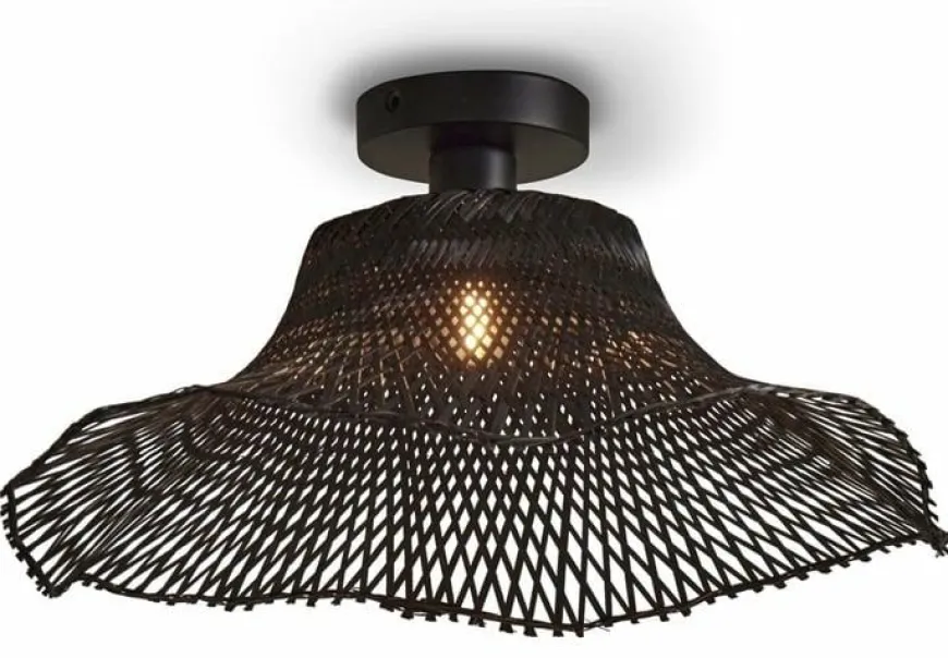 Good&Mojo Plafondlamp Ibiza wavy S zwart