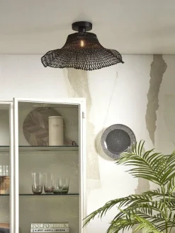 Good&Mojo Plafondlamp Ibiza wavy S zwart